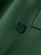 Maison Kitsuné - Tapered Logo-Appliquéd Cotton-Jersey Sweatpants - Green
