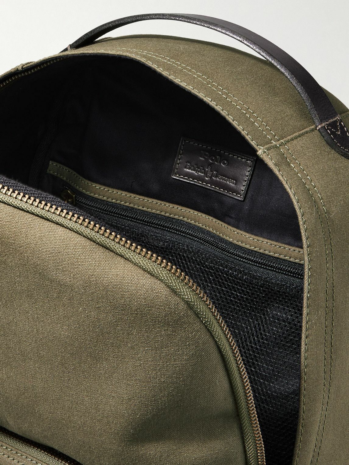 Polo Ralph Lauren - Leather-Trimmed Cotton-Canvas Backpack