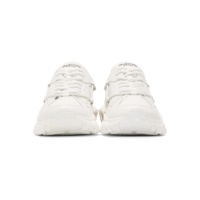 Valentino White Valentino Garavani Spray-Painted Bounce Sneakers