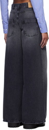 We11done Black Oversized Washed Jeans
