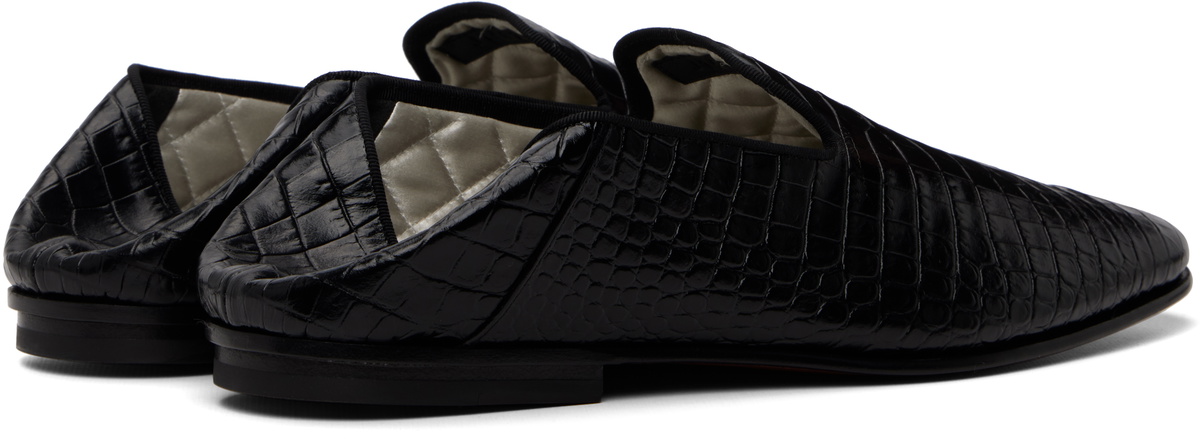 TOM FORD Black Printed Alligator Steven Loafers