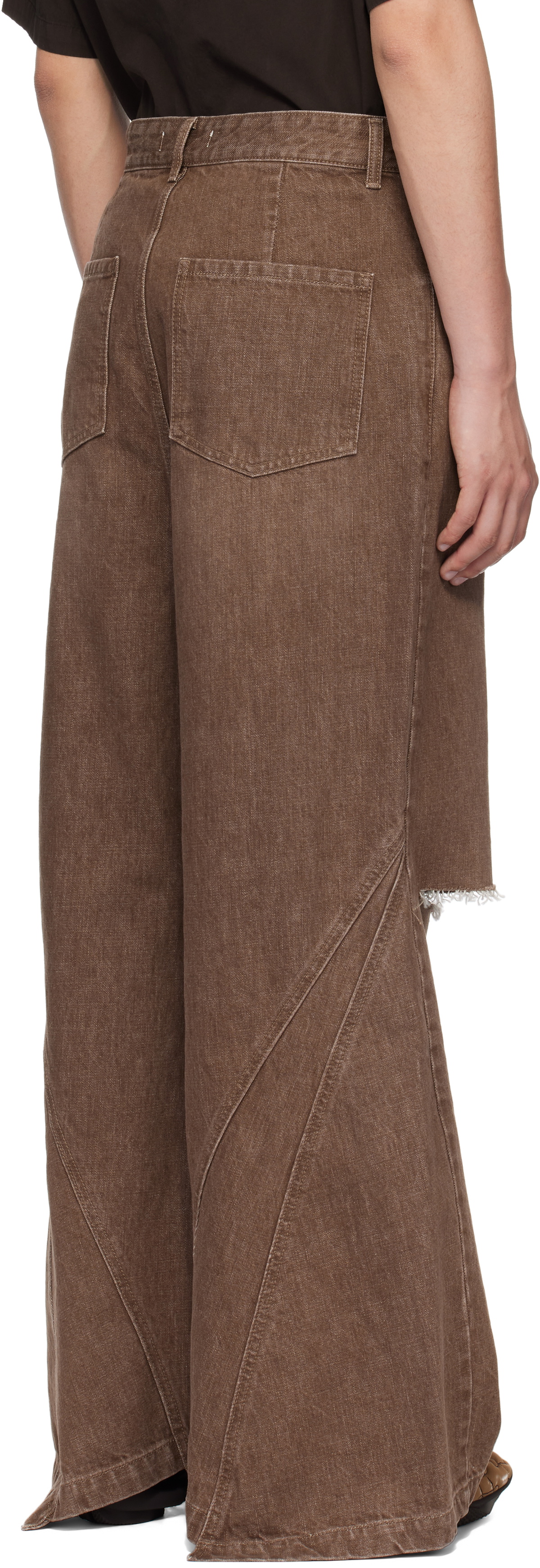 FFFPOSTALSERVICE Brown Wide Damaged Jeans