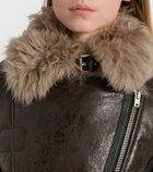 Acne Studios Shearling-trimmed leather jacket