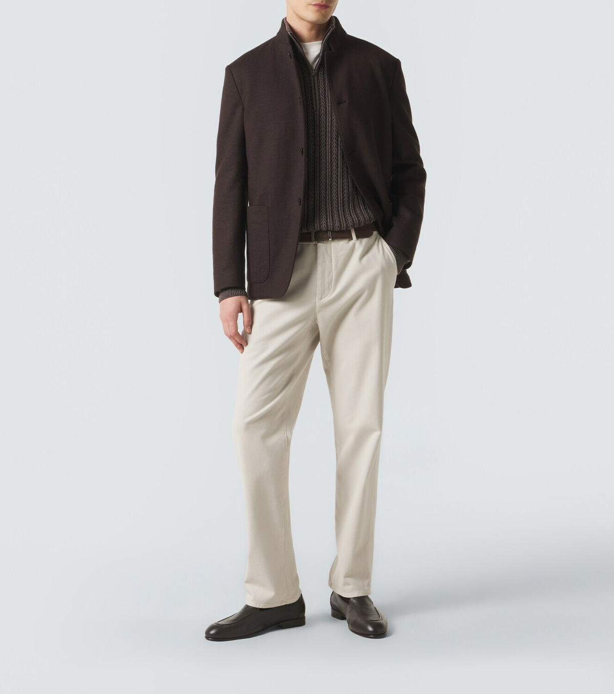 Agnona Cashmere, wool, and silk half-zip sweater