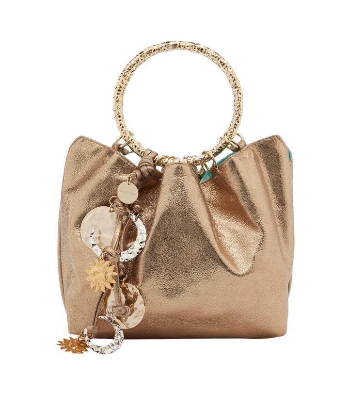 Photo: Aquazzura Night Stars Mini leather bucket bag