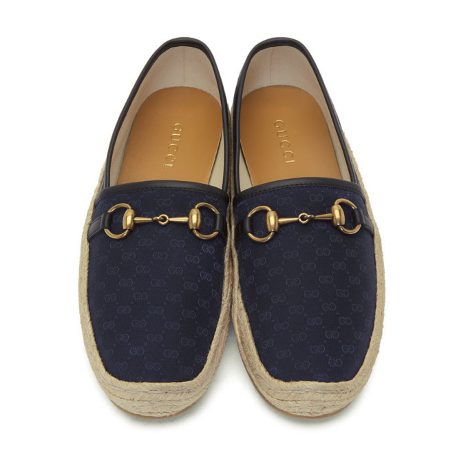 Gucci Navy GG Horsebit Mignon Espadrilles Gucci