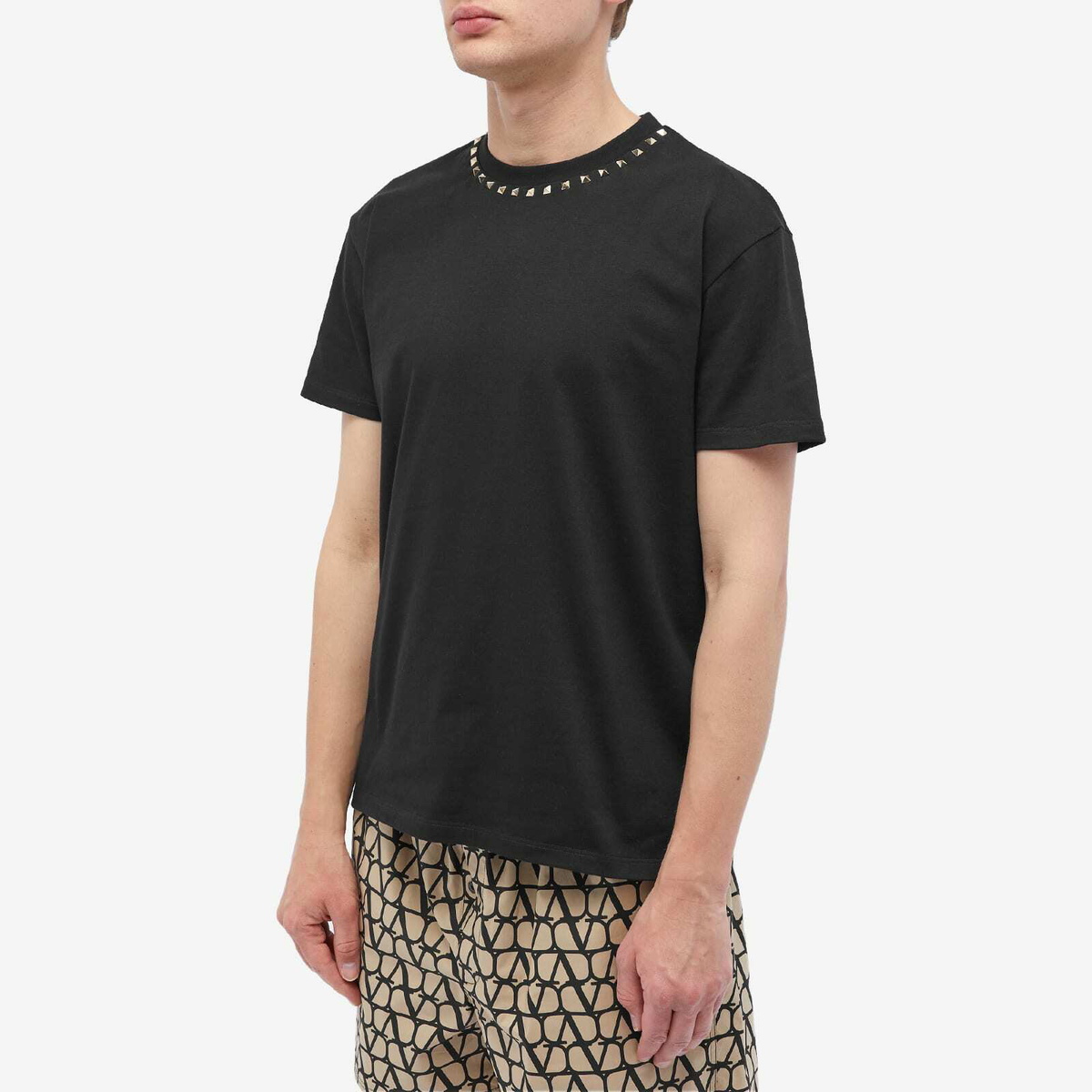 Valentino Men's Rockstud T-Shirt in Black Valentino