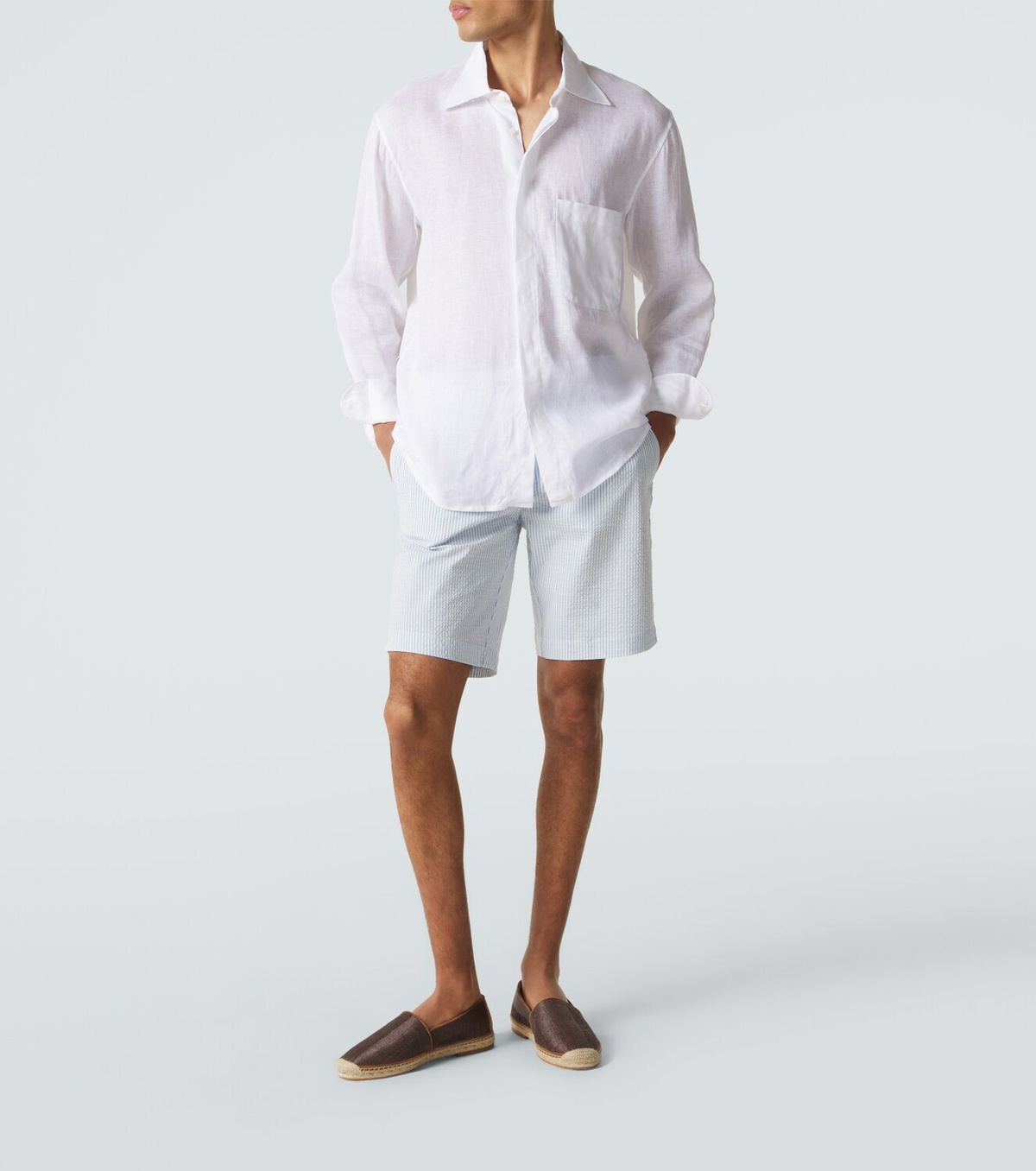 Vilebrequin Brad striped seersucker Bermuda shorts