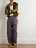 Story mfg. - Document Straight-Leg Panelled Organic Cotton-Canvas Trousers - Purple