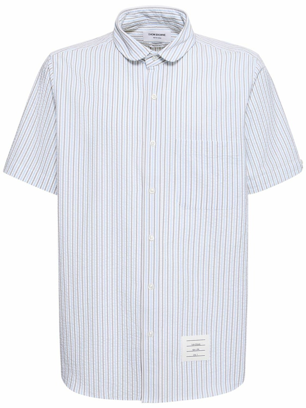 Photo: THOM BROWNE - Striped Cotton Straight Fit Shirt