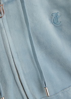 Juicy Couture Robertson Hooded Velour Sweatshirt Light Blue