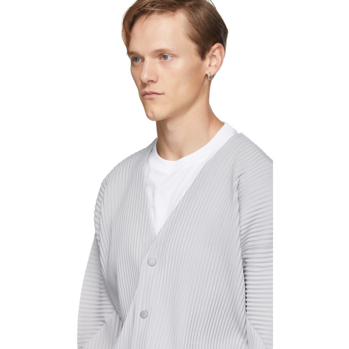 Homme Plisse Issey Miyake Grey Basics Cardigan Homme Plisse Issey