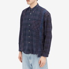 Needles Men's 7 Cuts Over Dyed Flannel Shirt in Purple