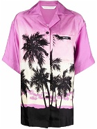 PALM ANGELS - Pink Sunset Bowling Shirt