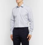 Charvet - Blue Checked Cotton-Poplin Shirt - White