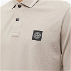 Stone Island Men's Long Sleeve Patch Polo Shirt in Dove Grey