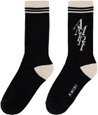 AMIRI Black Stack Logo Socks