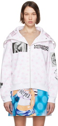 Ashley Williams White 'Missing Person' Butterfly Hoodie