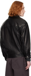 Dunst Black Oversized Vintage Leather Jacket