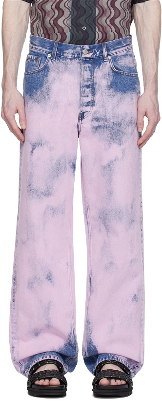 Photo: Dries Van Noten Pink Garment-Dyed Jeans
