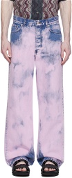 Dries Van Noten Pink Garment-Dyed Jeans