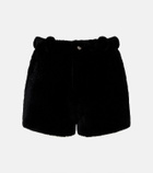 Nour Hammour Leontine shearling shorts