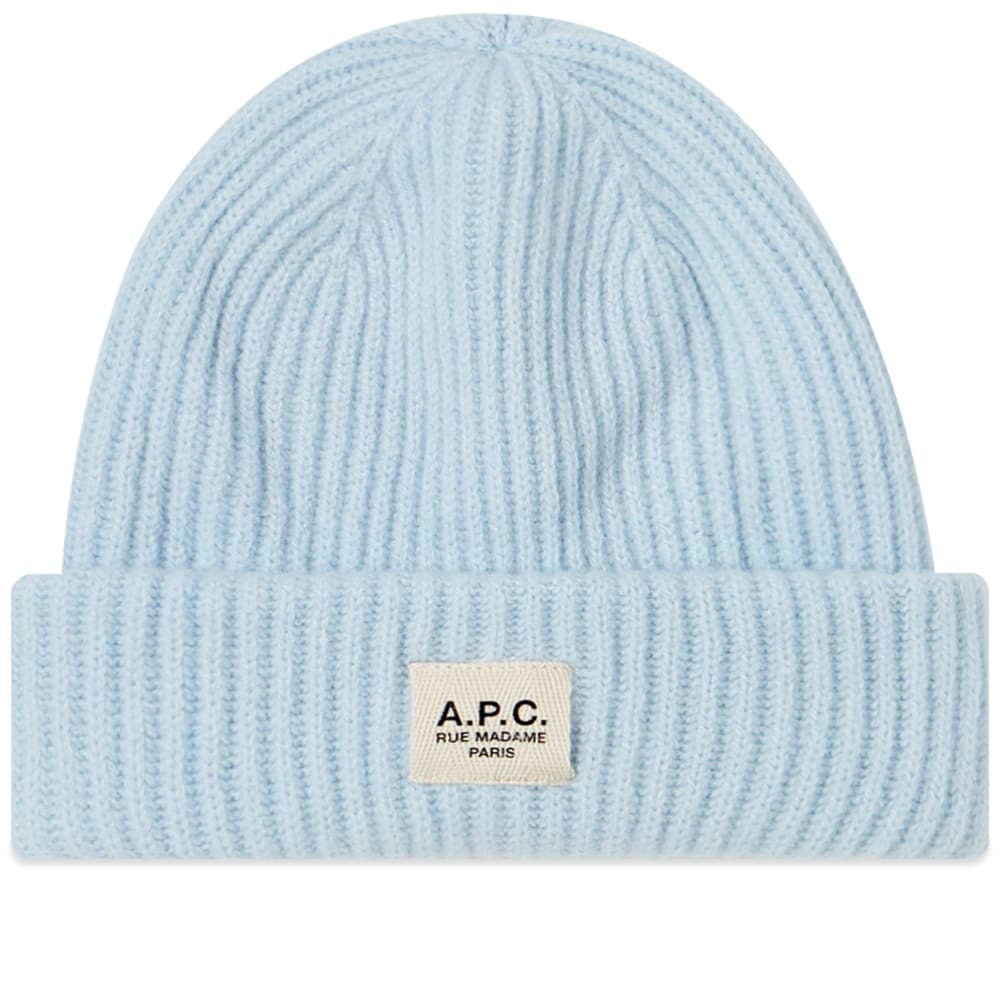 A.P.C. James Light Blue Ribbed Wool Cashmere Beanie 04651/ A TRIP IN A BAG cashmere beanie smoky blue | BRAUN  main image 3