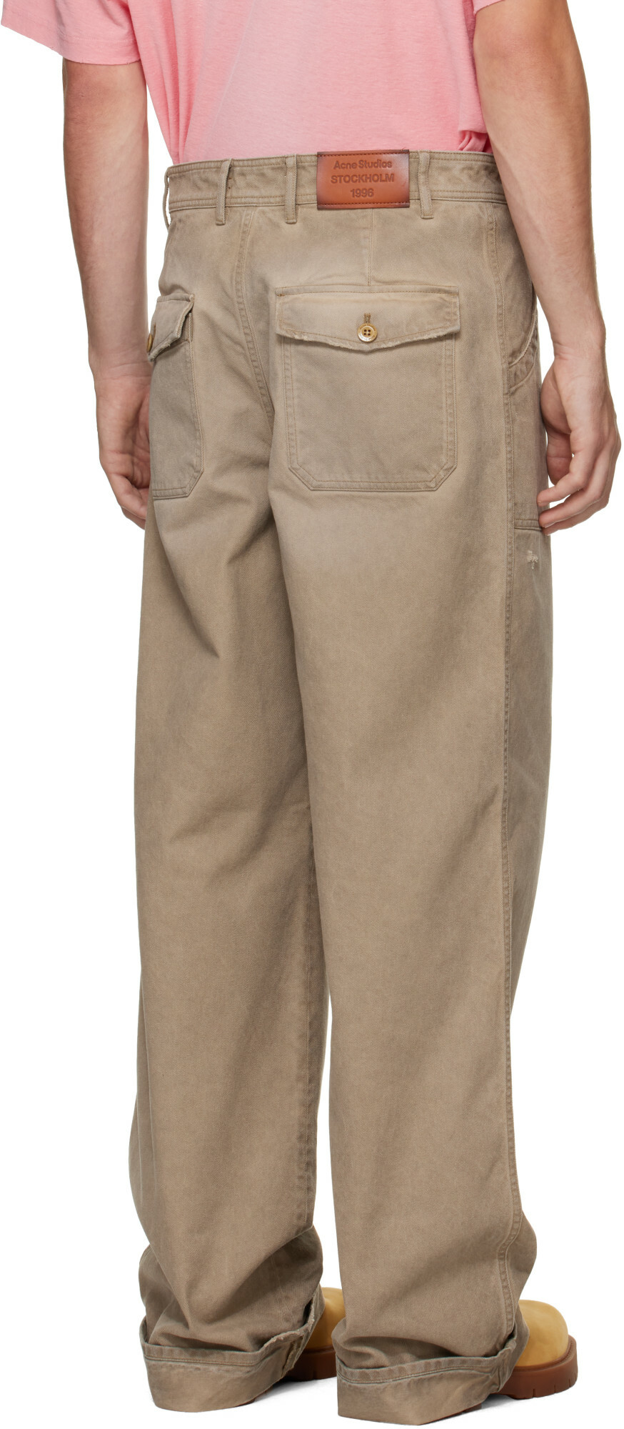 Acne Studios Beige Stained Twill Trousers