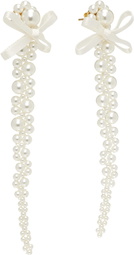 Simone Rocha Petite Bow Detail Drip Earrings