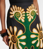 Cala de la Cruz Celina printed linen midi skirt