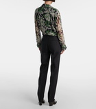 Loewe High-rise wool and silk straight pants