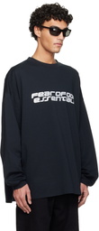 Fear of God ESSENTIALS Black Holiday Ponte 90s Long Sleeve T-shirt