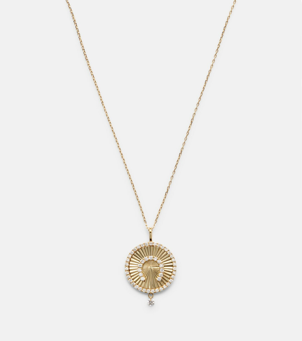Persée Lucky Charm Horseshoe 18kt gold necklace with diamonds