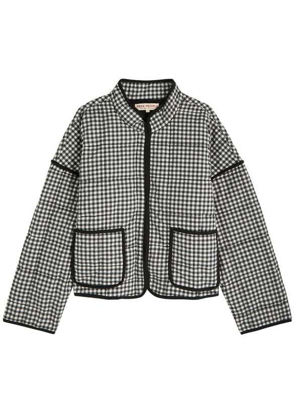 Photo: Free People Chloe Gingham Cotton Jacket Black And White