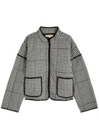 Free People Chloe Gingham Cotton Jacket Black And White