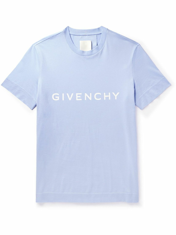 Photo: Givenchy - Logo-Print Cotton-Jersey T-Shirt - Blue