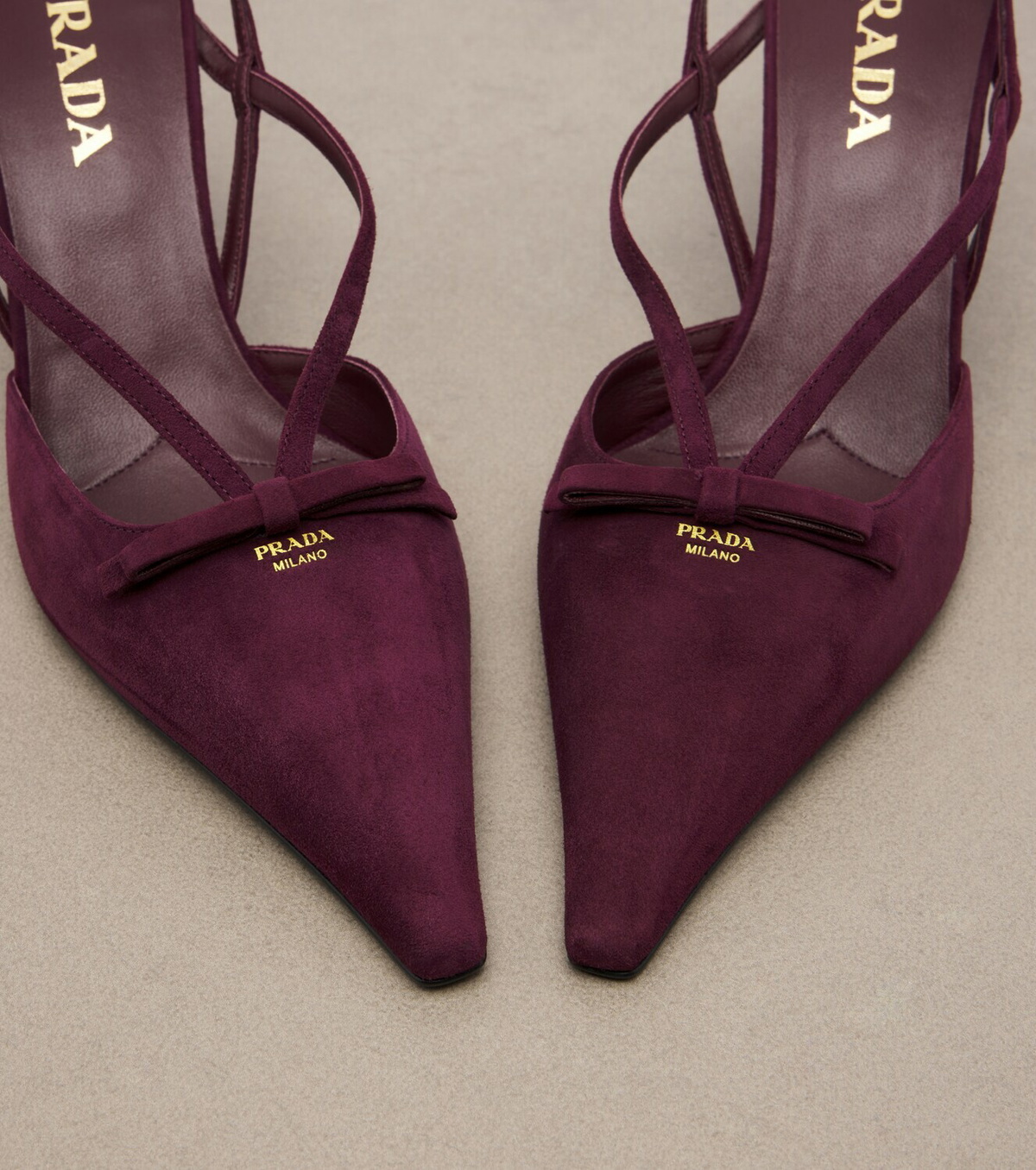 Prada Bow-detail suede slingback pumps