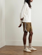 John Elliott - Rivalry Straight-Leg Webbing-Trimmed Leopard-Print Mesh Shorts - Animal print