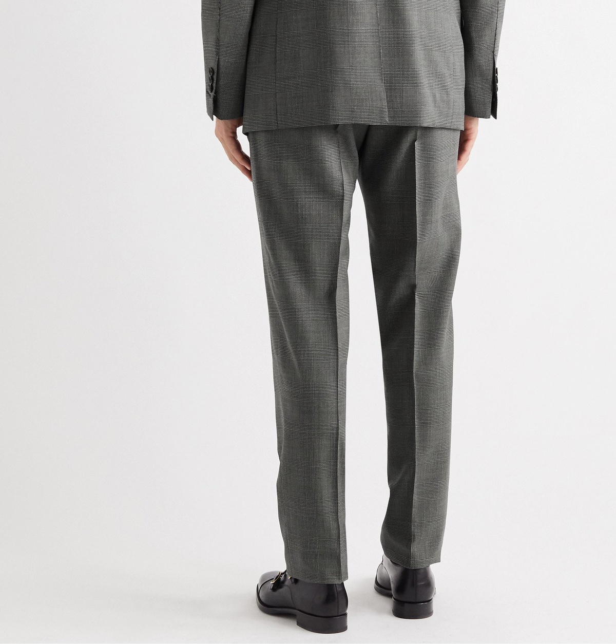 TOM FORD - O'Connor Prince of Wales Checked Wool-Blend Suit Trousers - Gray