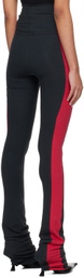 GREG ROSS Black & Red Side Stripe Leggings