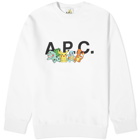 A.P.C. Men's x Pokémon The Crew Crew Sweater in White