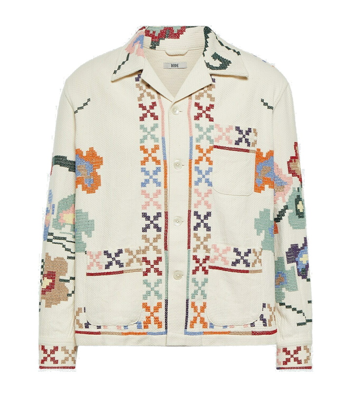 Photo: Bode Prisma embroidered cotton overshirt