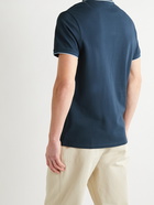 A.P.C. - Max Slim-Fit Contrast-Tipped Cotton-Piqué Polo Shirt - Blue