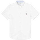 Paul Smith Men's Short Sleeve Zebra Oxford Shirt in White