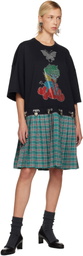 Chopova Lowena Black & Green Spaced Out T-Shirt Minidress