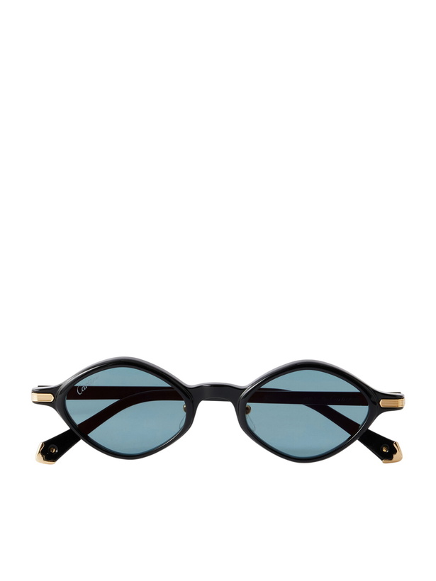 Photo: Cartier Eyewear - Première de Cartier Round-Frame Recycled-Acetate Sunglasses - Black