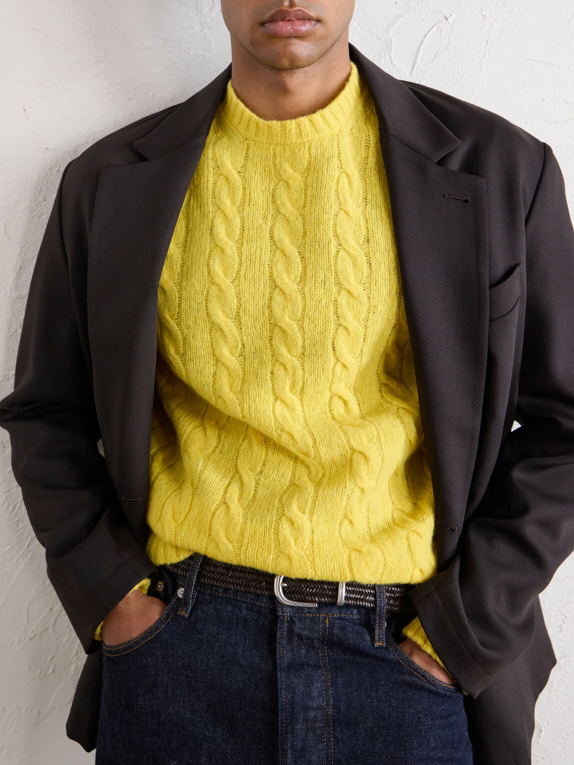 William Lockie - Cable-Knit Wool Sweater - Yellow