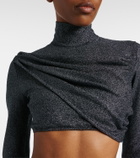 Gucci Gathered lamé crop top