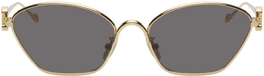 Photo: LOEWE Gold Anagram Hexagonal Sunglasses