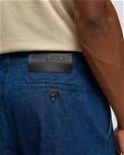Jw Anderson Logo Grid Turn Up Workwear Jeans Blue - Mens - Jeans